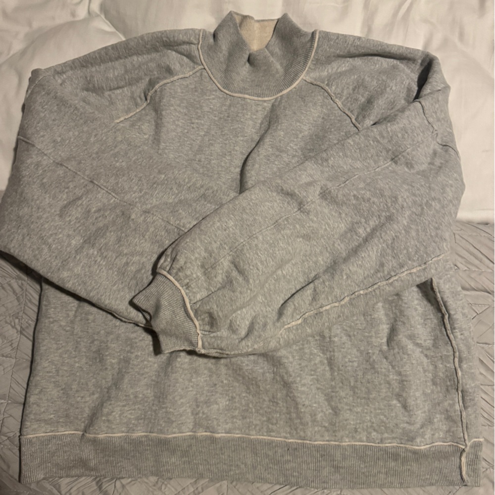 Free People Gray Mockneck Sweatshirt